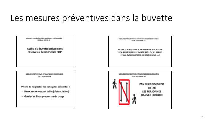 La reprise post COVID -19 des activités de formation à l’IFP - Les mesures préventives